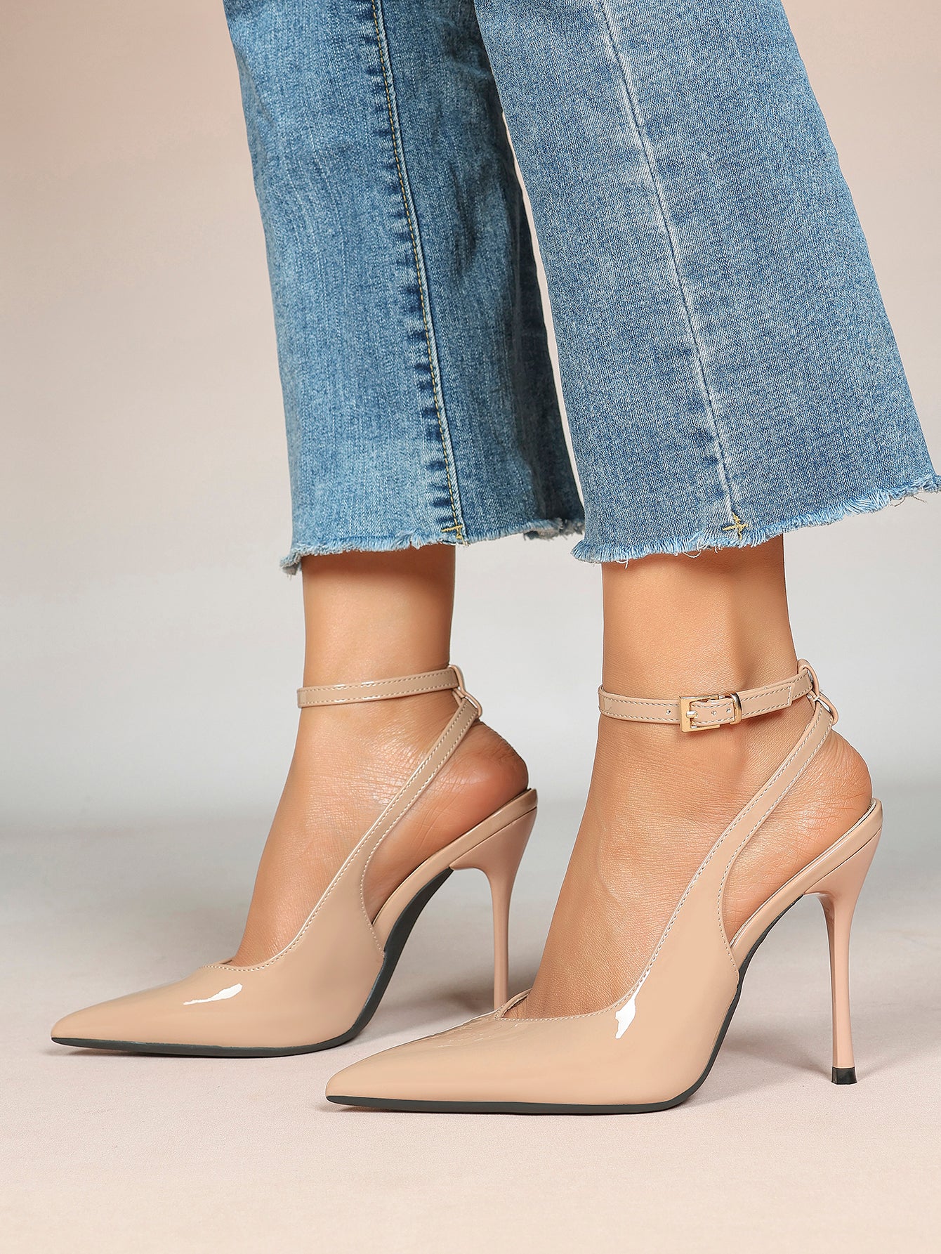 Pointed Toe Ankle Strap Classic Heels – Office Evening Pumps