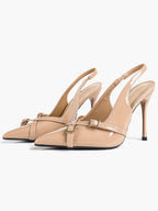 Women's Buckle Accent Pointed Toe Pumps Heels - Party Date Night Heels