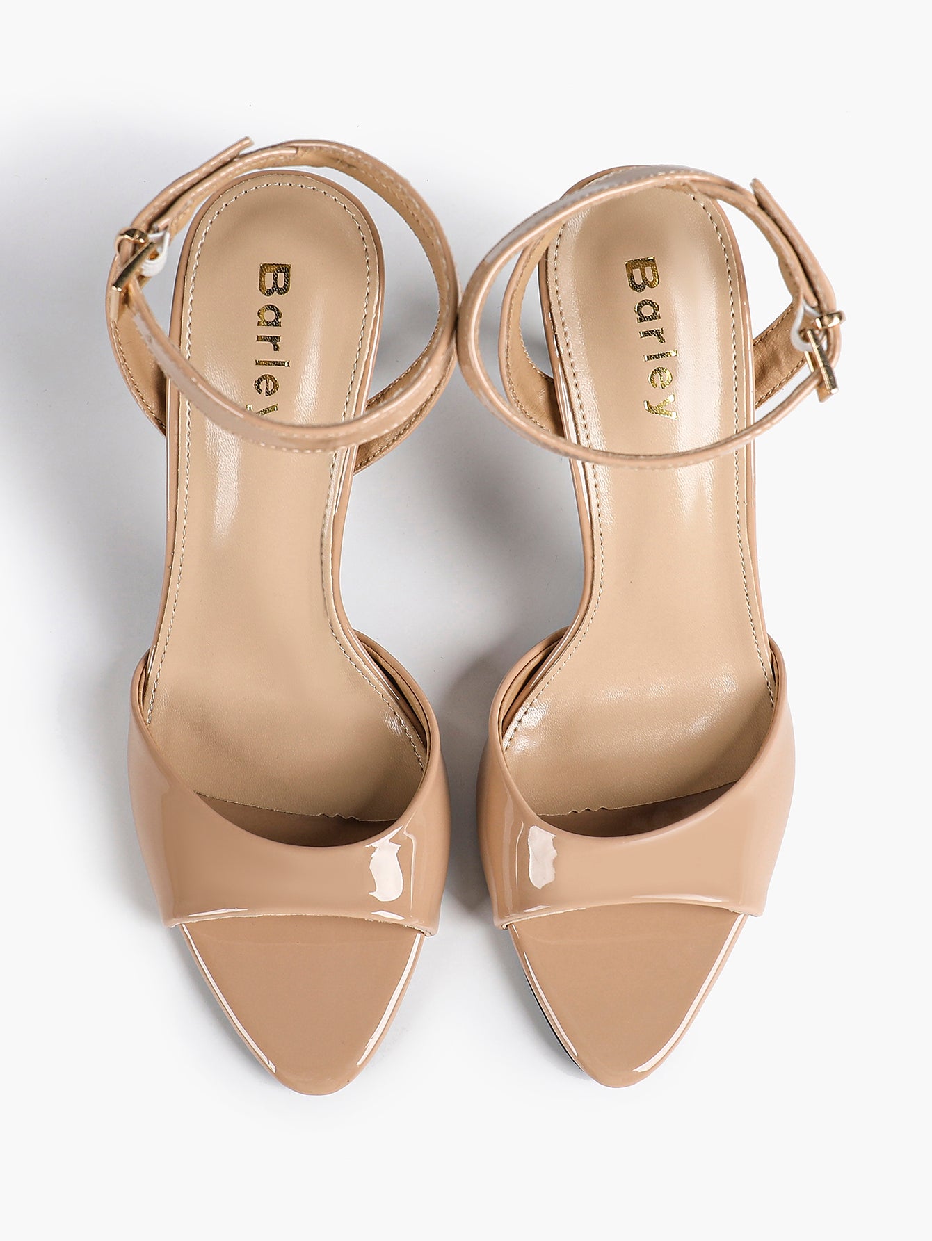 White Ankle Strap Open Toe Block Heeled Sandals - Wedding Party Office