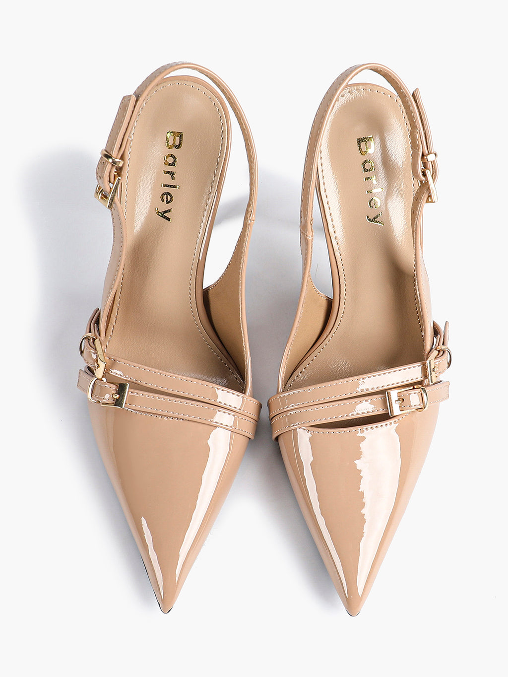 Leather Multi Buckle Slingback Pointed Toe Stiletto Heels-Elegant Dress Shoes