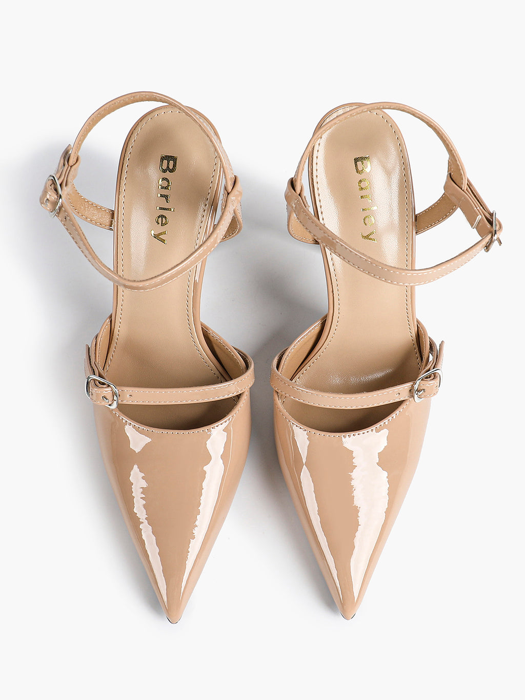Double Strap Slingback Pointed Toe Stiletto Heels - Mary Jane Style Pumps