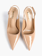 Glossy Patent Slingback Heels | Pointed Toe Formal Heels
