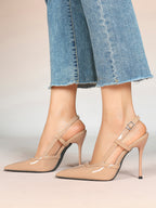 Pointed Toe Slingback Stiletto Heels | Elegant Dress Pumps