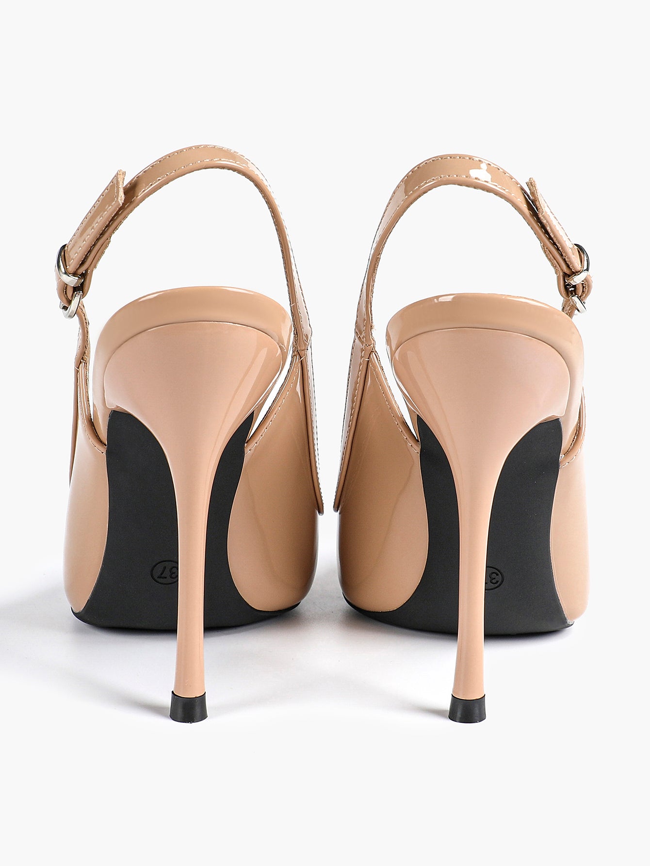 Glossy Patent Slingback Heels | Pointed Toe Formal Heels