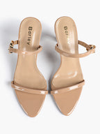 Chain Detail Open Toe High Heel Mules - Daily Party Sandals