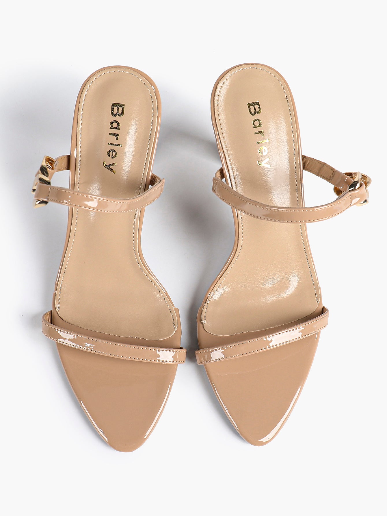 Chain Detail Open Toe High Heel Mules - Daily Party Sandals