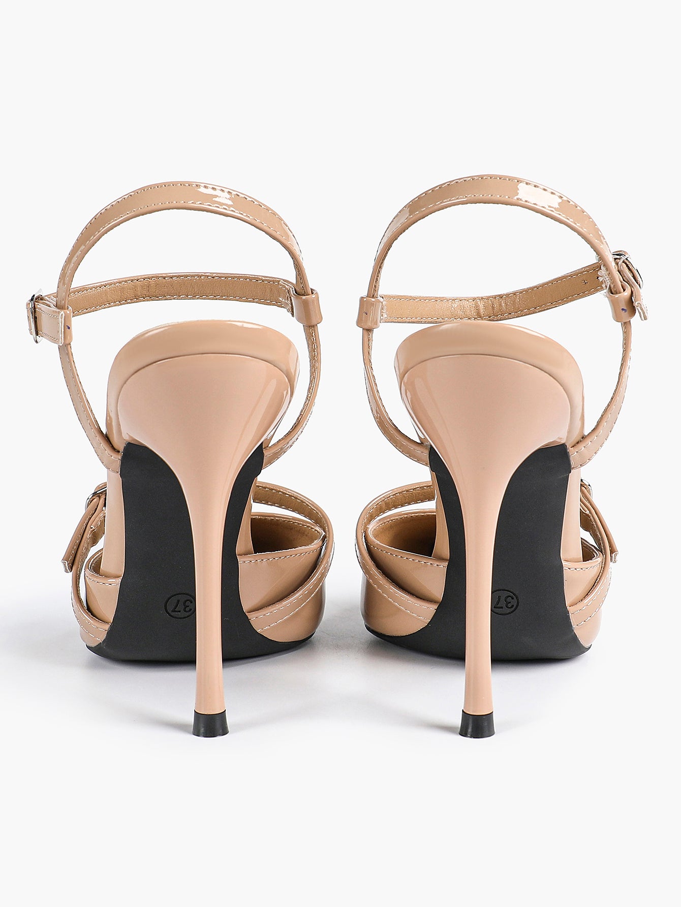 Double Strap Slingback Pointed Toe Stiletto Heels - Mary Jane Style Pumps