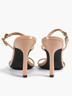 Chain Detail Open Toe High Heel Mules - Daily Party Sandals
