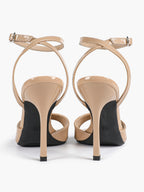 Women's Black Square Toe Ankle Strap Heeled Sandals Wedding Party Casual Shoes