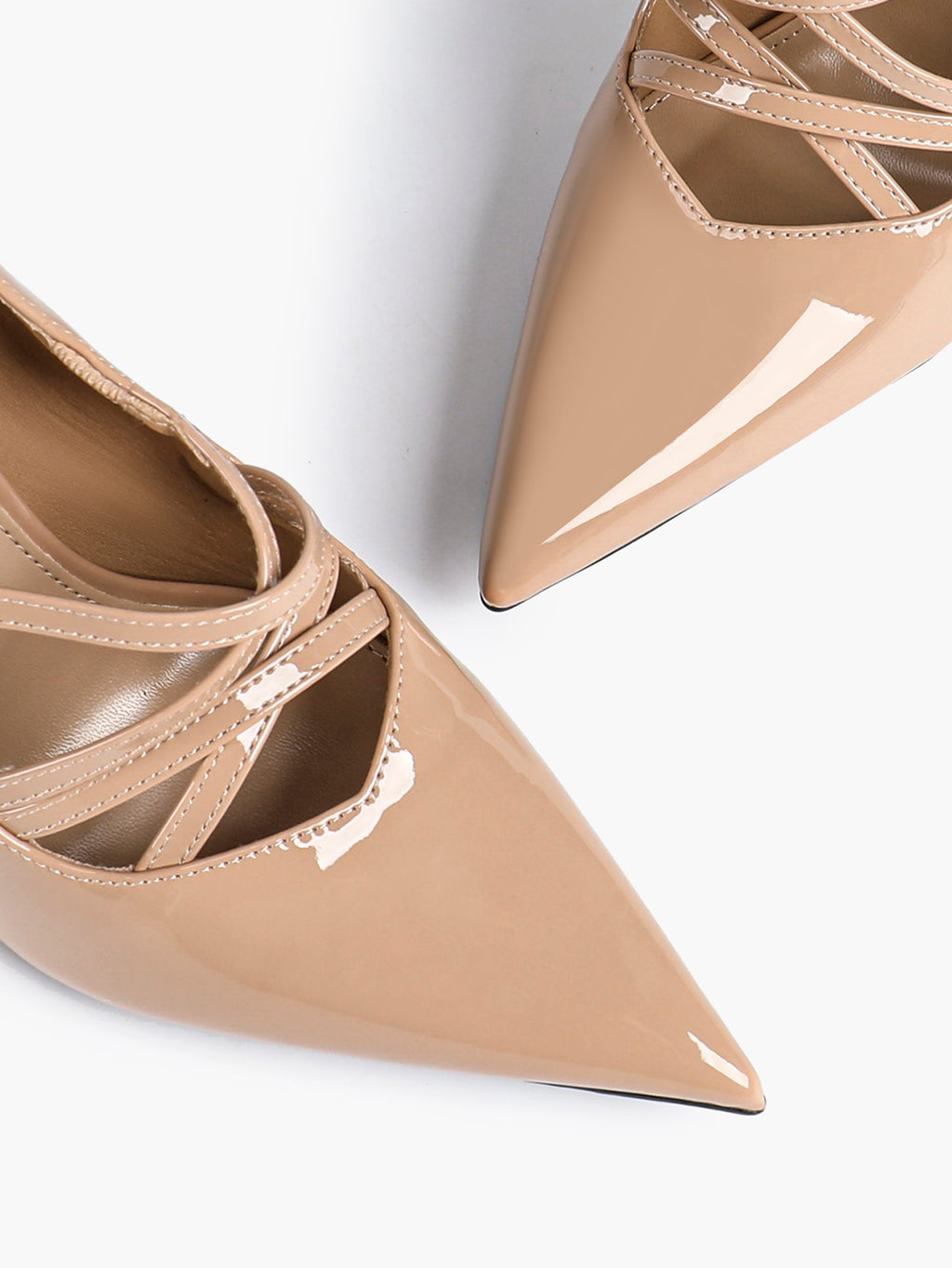 Cross Buckle Slingback Heels - Classic Pointed Toe Pumps