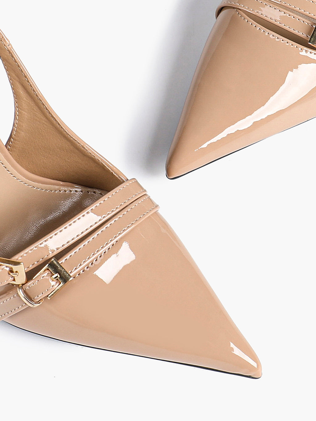 Leather Multi Buckle Slingback Pointed Toe Stiletto Heels-Elegant Dress Shoes