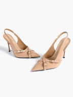 Women's Buckle Accent Pointed Toe Pumps Heels - Party Date Night Heels