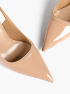 Glossy Patent Slingback Heels | Pointed Toe Formal Heels