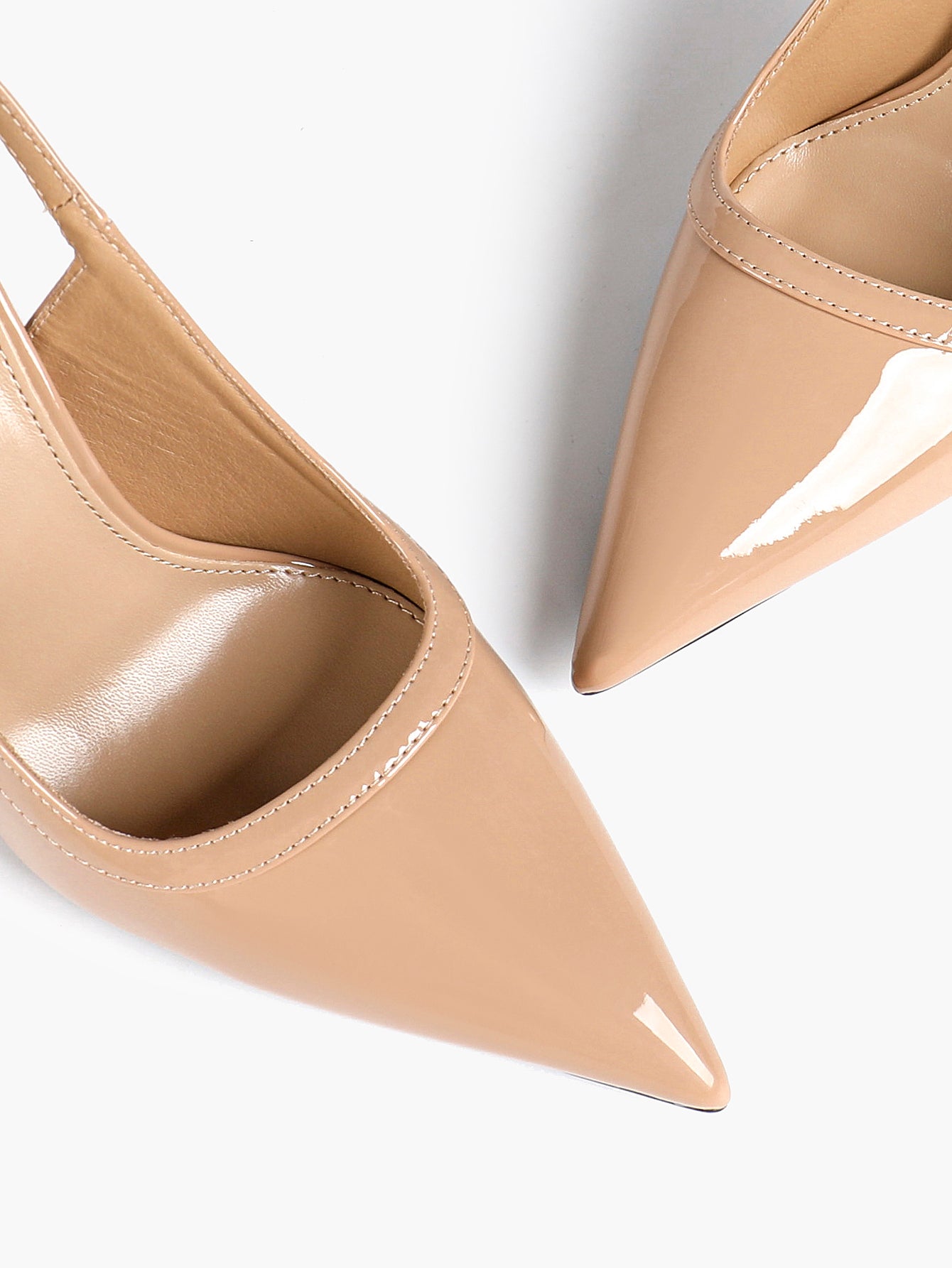 Glossy Patent Slingback Heels | Pointed Toe Formal Heels