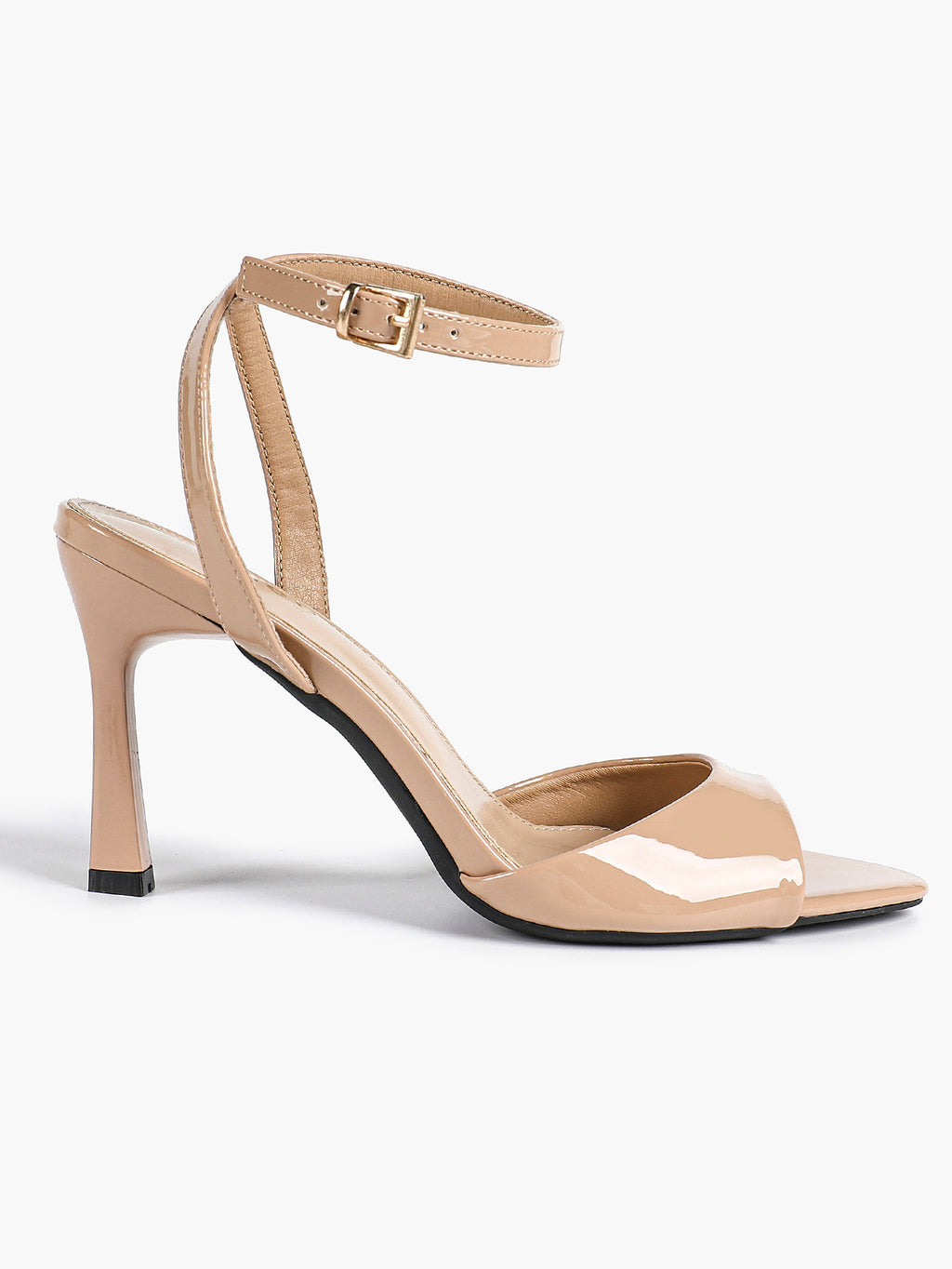 White Ankle Strap Open Toe Block Heeled Sandals - Wedding Party Office