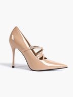 Cross Buckle Slingback Heels - Classic Pointed Toe Pumps