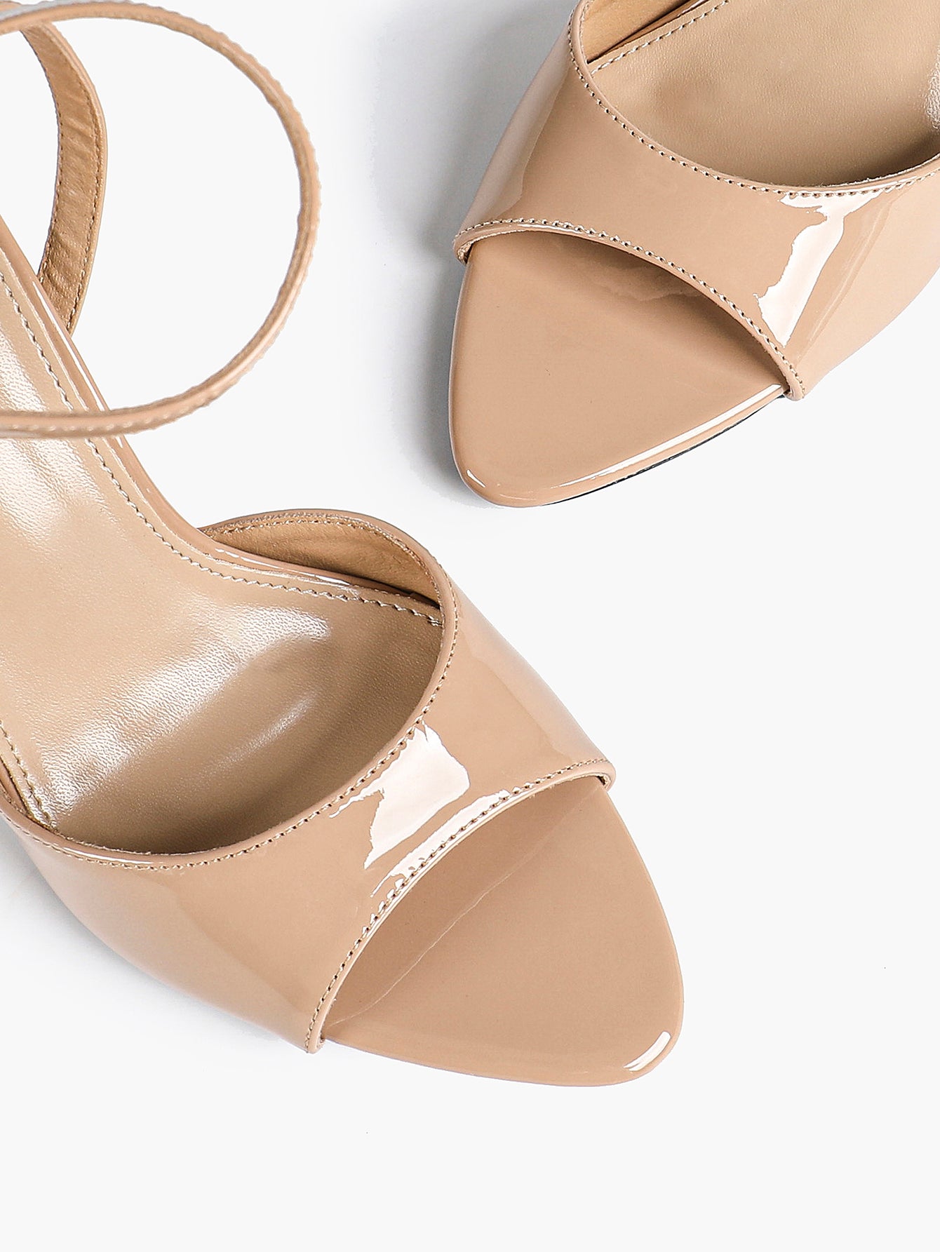 Open Toe Single Band Ankle Strap Heels Adjustable Sandals for Summer Date