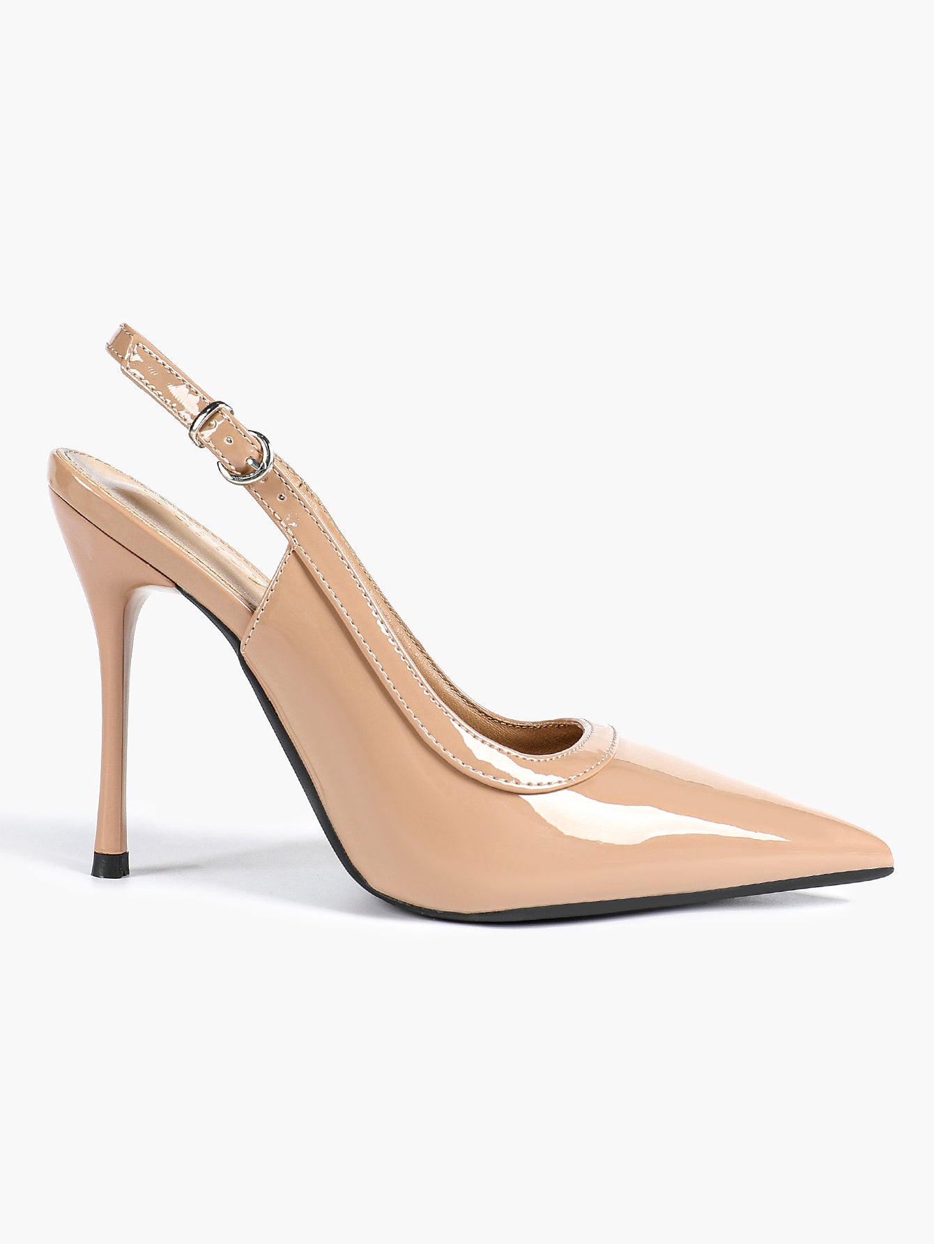 Glossy Patent Slingback Heels | Pointed Toe Formal Heels
