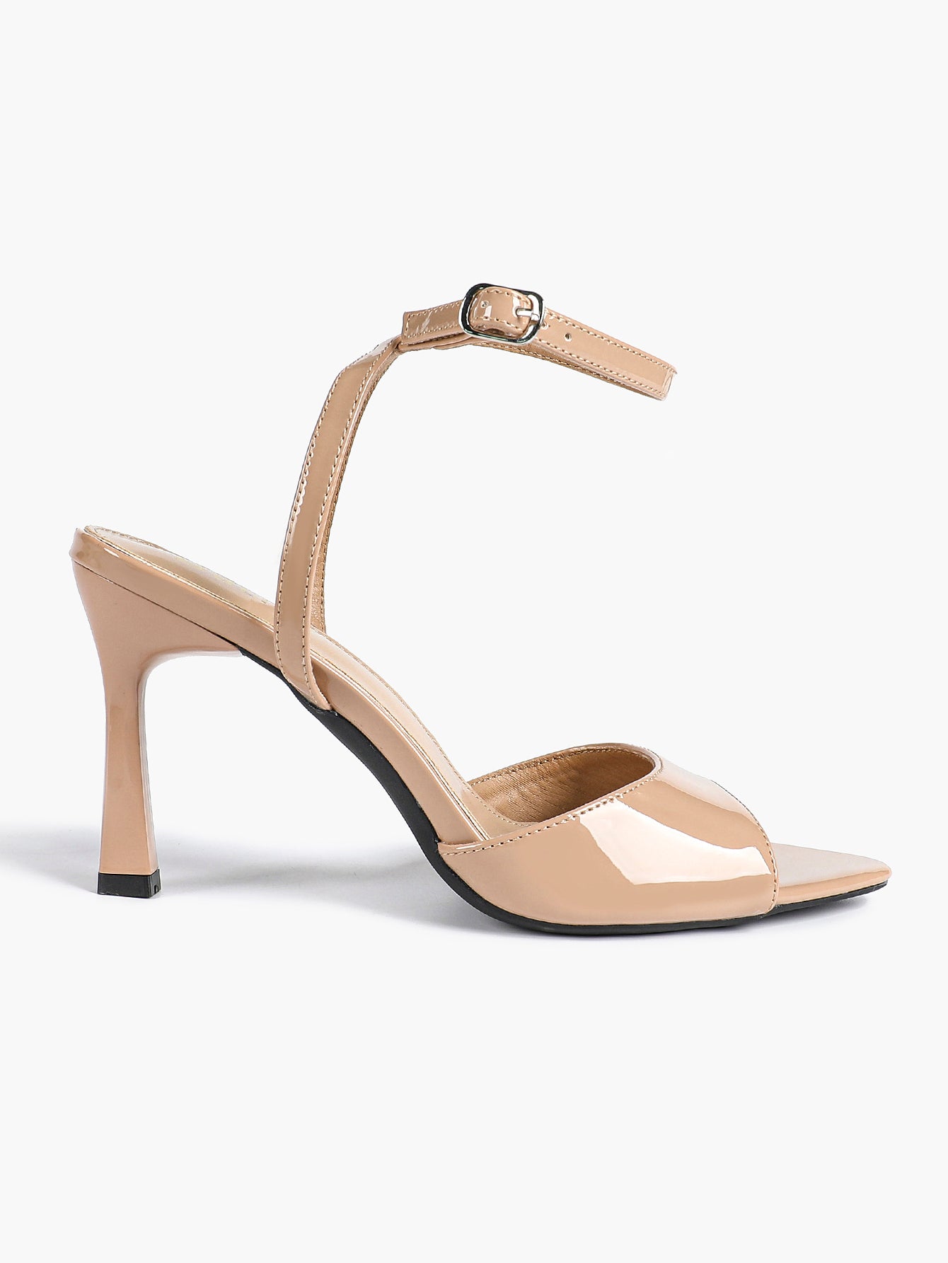 Open Toe Single Band Ankle Strap Heels Adjustable Sandals for Summer Date