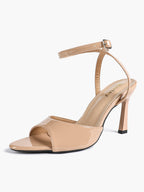 Open Toe Single Band Ankle Strap Heels Adjustable Sandals for Summer Date