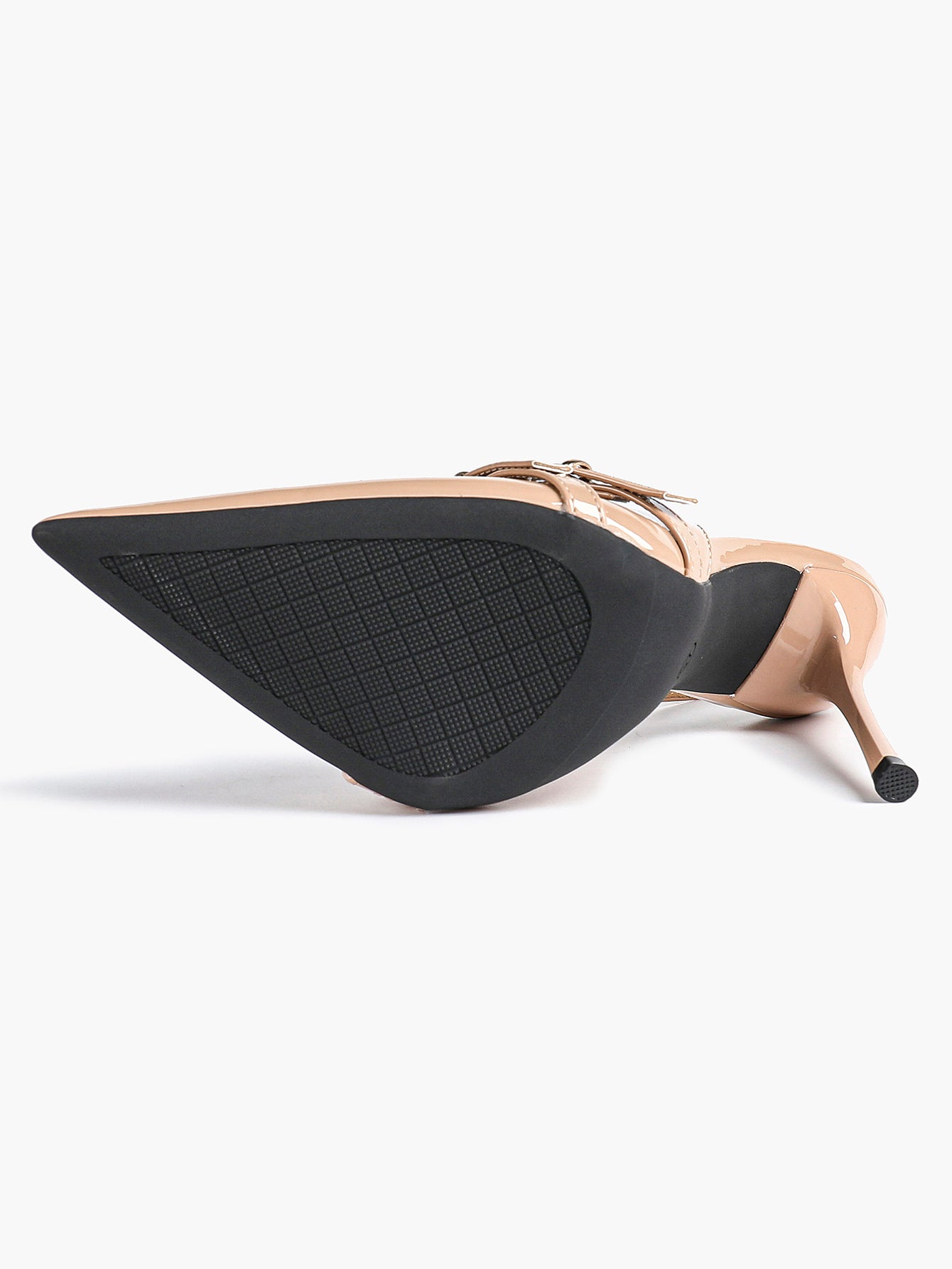 Leather Multi Buckle Slingback Pointed Toe Stiletto Heels-Elegant Dress Shoes