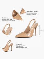 Midnight Gloss: Black Reptile-Print Slingback Heels for Effortless Evening Glamour