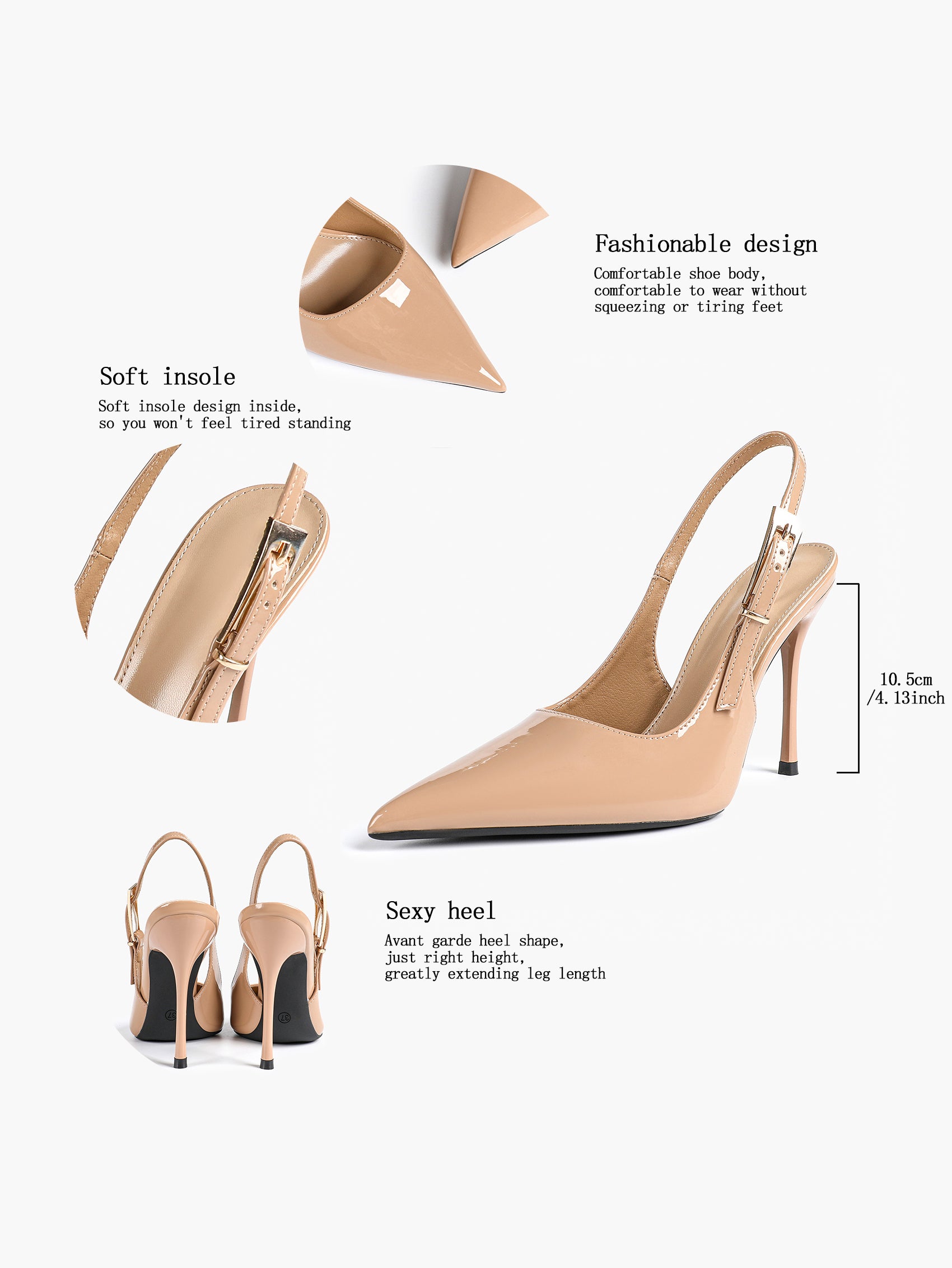Women's Slingback Pointed Toe Heels-Timeless Elegant Pump