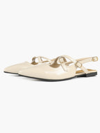 Pointed Toe Slingback Flats Crisscross Strap Mary Janes Casual Shoes