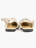 Pointed Toe Slingback Flats Crisscross Strap Mary Janes Casual Shoes
