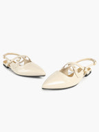 Pointed Toe Slingback Flats Crisscross Strap Mary Janes Casual Shoes