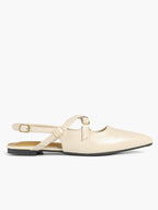 Pointed Toe Slingback Flats Crisscross Strap Mary Janes Casual Shoes