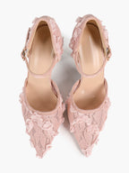 The Gilded Dream: Beige Sequin Mesh Stilettos for Elegant Evening Affairs
