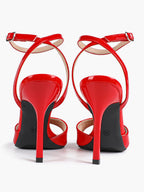 Women's Black Square Toe Ankle Strap Heeled Sandals Wedding Party Casual Shoes