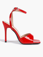 Women's Black Square Toe Ankle Strap Heeled Sandals Wedding Party Casual Shoes