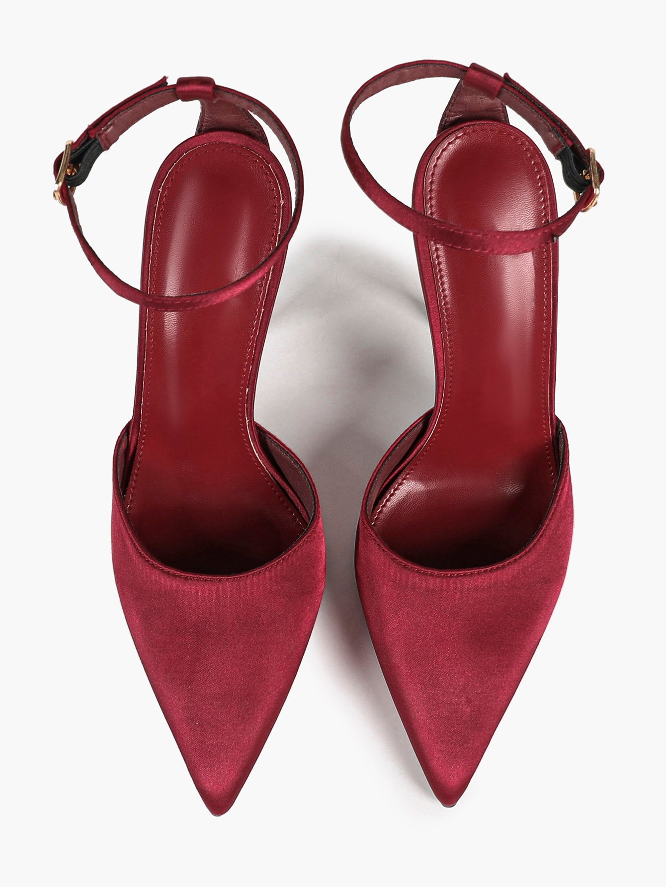 The Rouge Staple: Glossy Satin Slingback Pumps for Weddings & Evening Galas