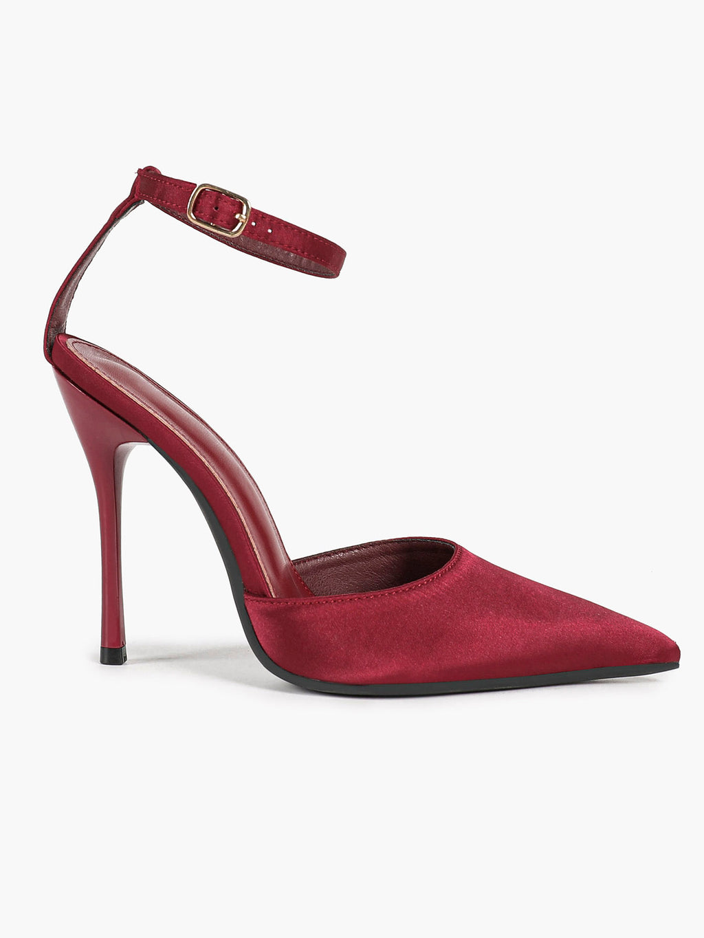 The Rouge Staple: Glossy Satin Slingback Pumps for Weddings & Evening Galas
