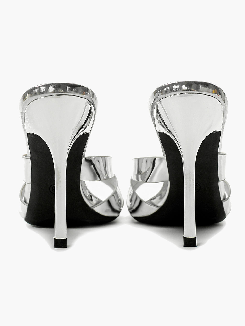 Patent Leather Crisscross Strap High Heel Mules Square Toe Slip-On Daily Wear