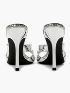 Patent Leather Crisscross Strap High Heel Mules Square Toe Slip-On Daily Wear