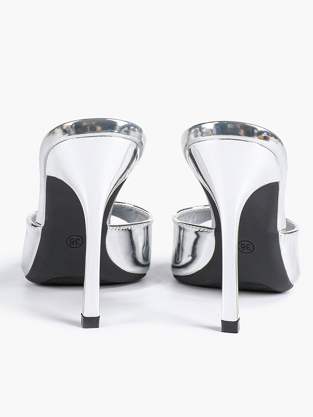 Leather Square Toe High Heel Mules Slip-On Stiletto Sandals Wedding Casual Shoes