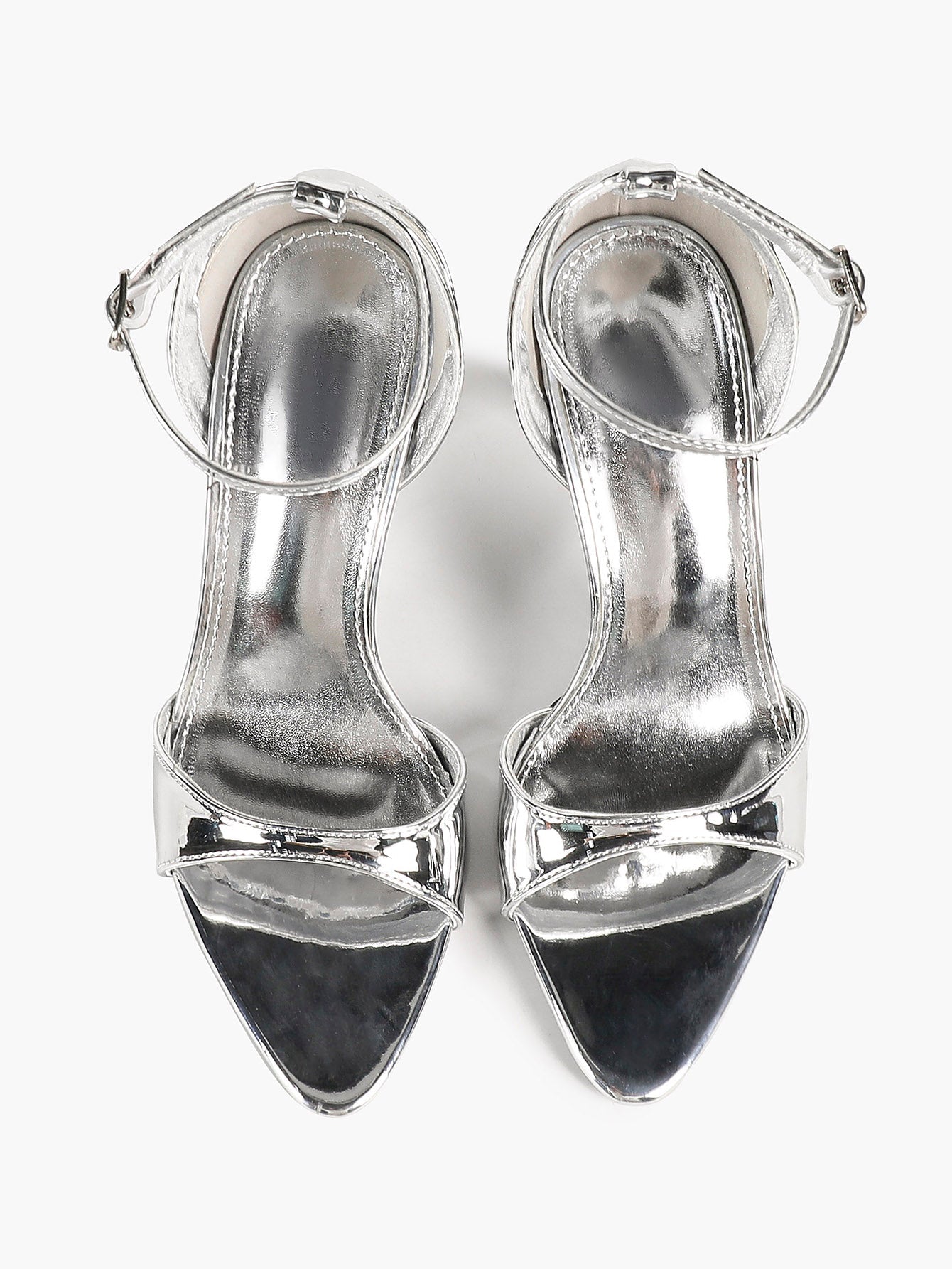 The Ice Silver Sandal: Mirror Metallic Strappy Heels with a Cooling 3.74" Lift