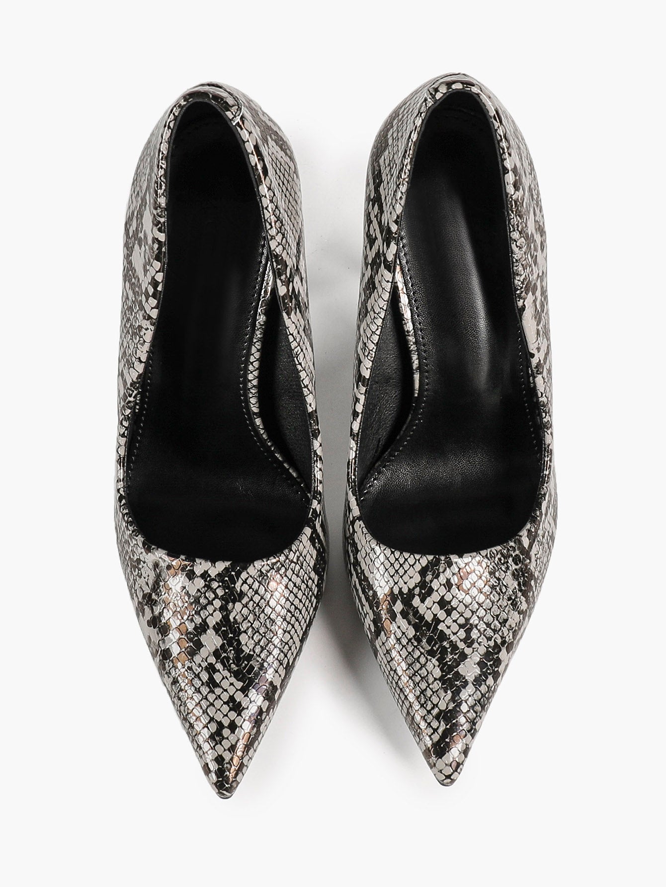 Sculpted Snake-Print Stilettos - Slimming V-Cut Pumps with a 4.13" Leg-Lengthening Heel