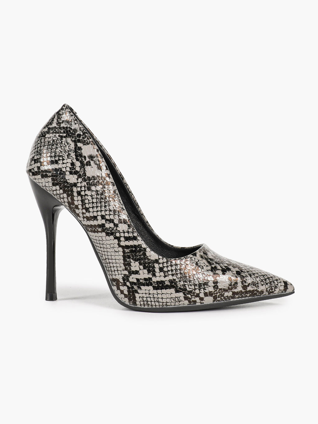 Sculpted Snake-Print Stilettos - Slimming V-Cut Pumps with a 4.13" Leg-Lengthening Heel