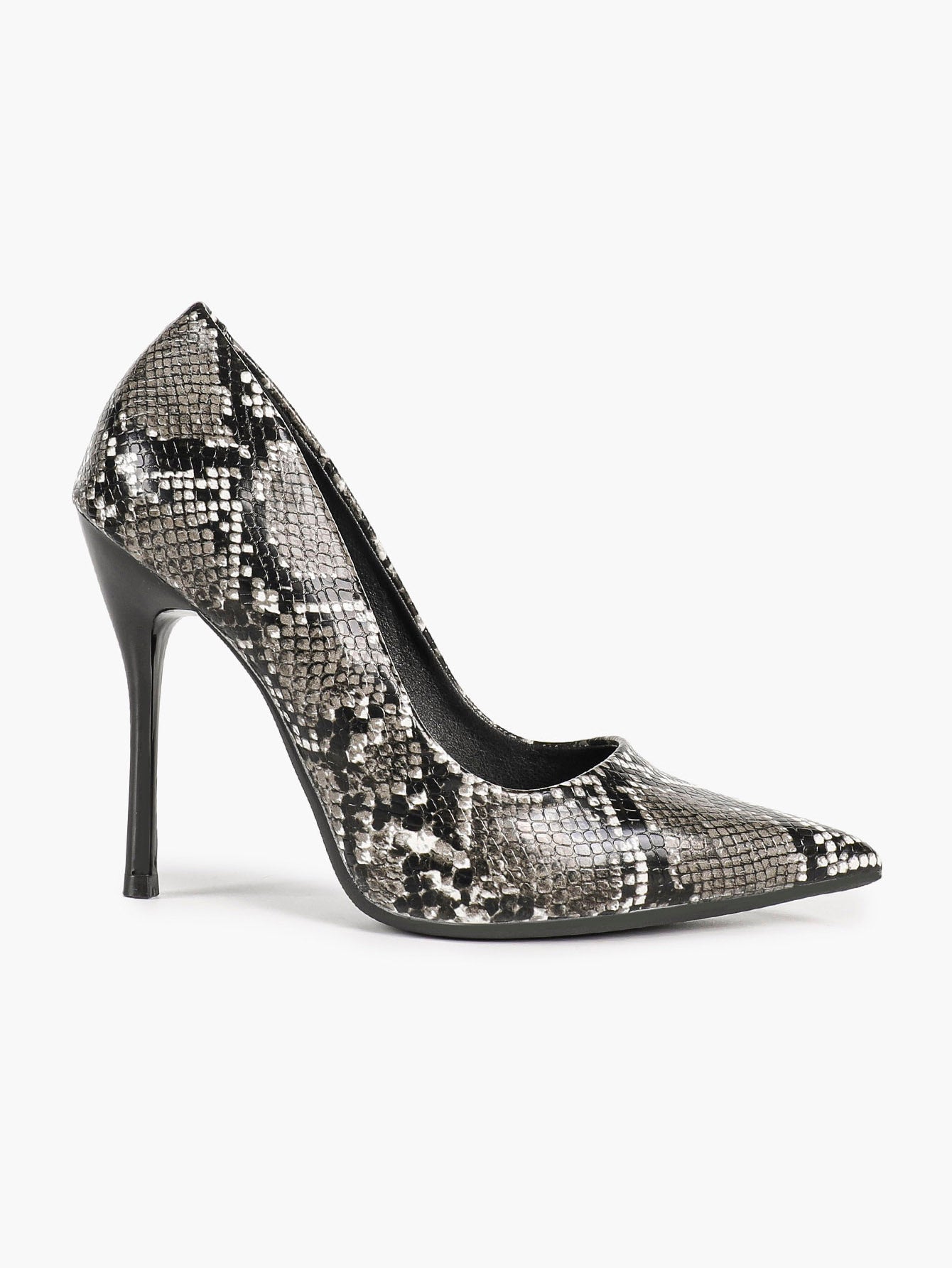 Sculpted Snake-Print Stilettos - Slimming V-Cut Pumps with a 4.13" Leg-Lengthening Heel