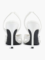 Crisscross Strap Slingback Heeled Sandals Square Toe Stiletto Pumps Wedding Date Night