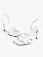 Crisscross Strap Slingback Heeled Sandals Square Toe Stiletto Pumps Wedding Date Night