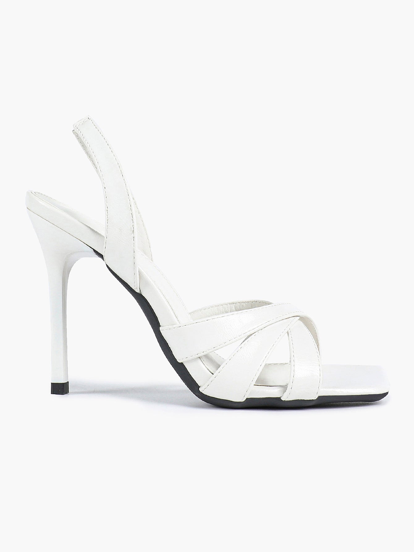 Crisscross Strap Slingback Heeled Sandals Square Toe Stiletto Pumps Wedding Date Night