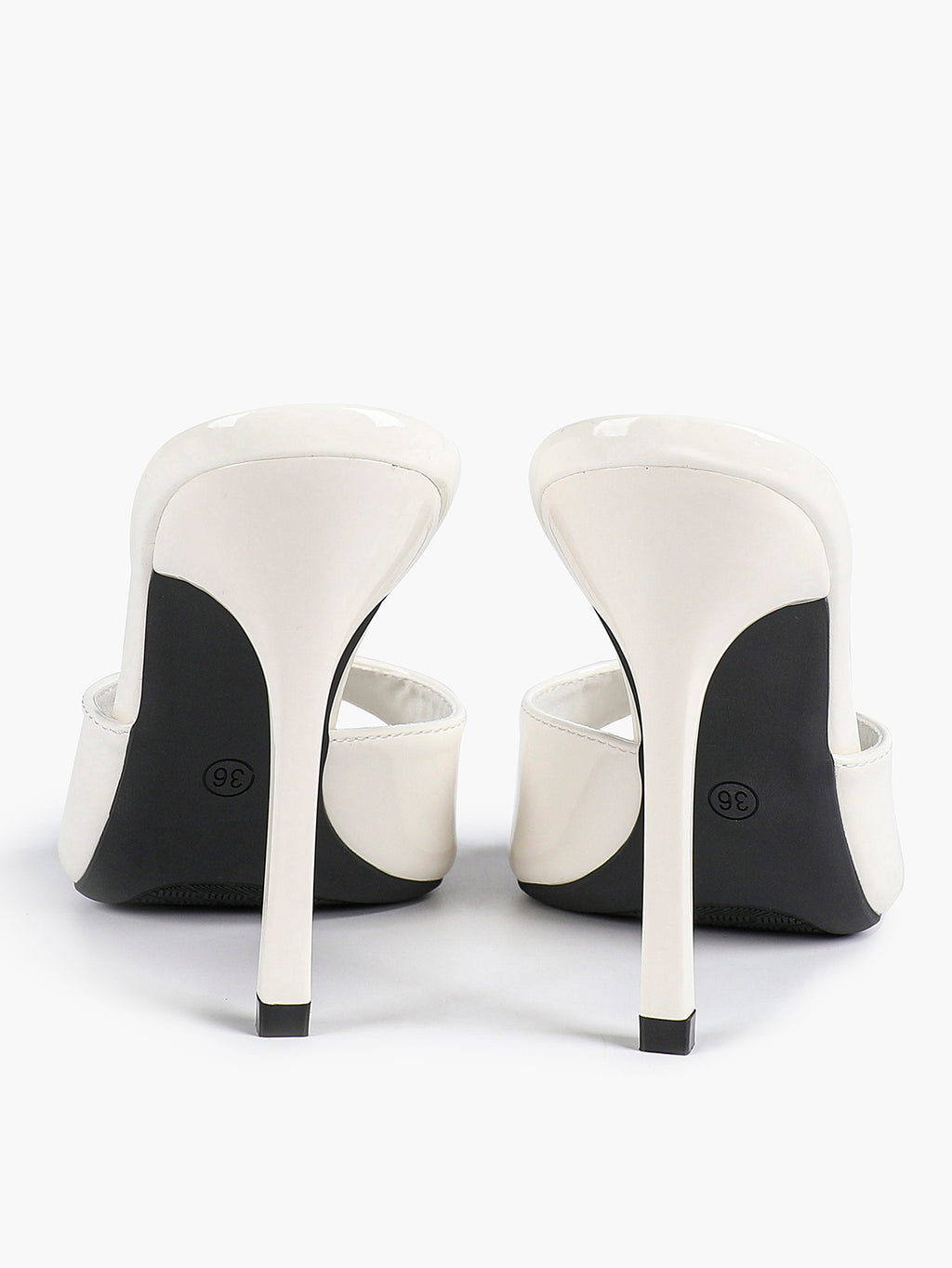 Leather Square Toe High Heel Mules Slip-On Stiletto Sandals Wedding Casual Shoes