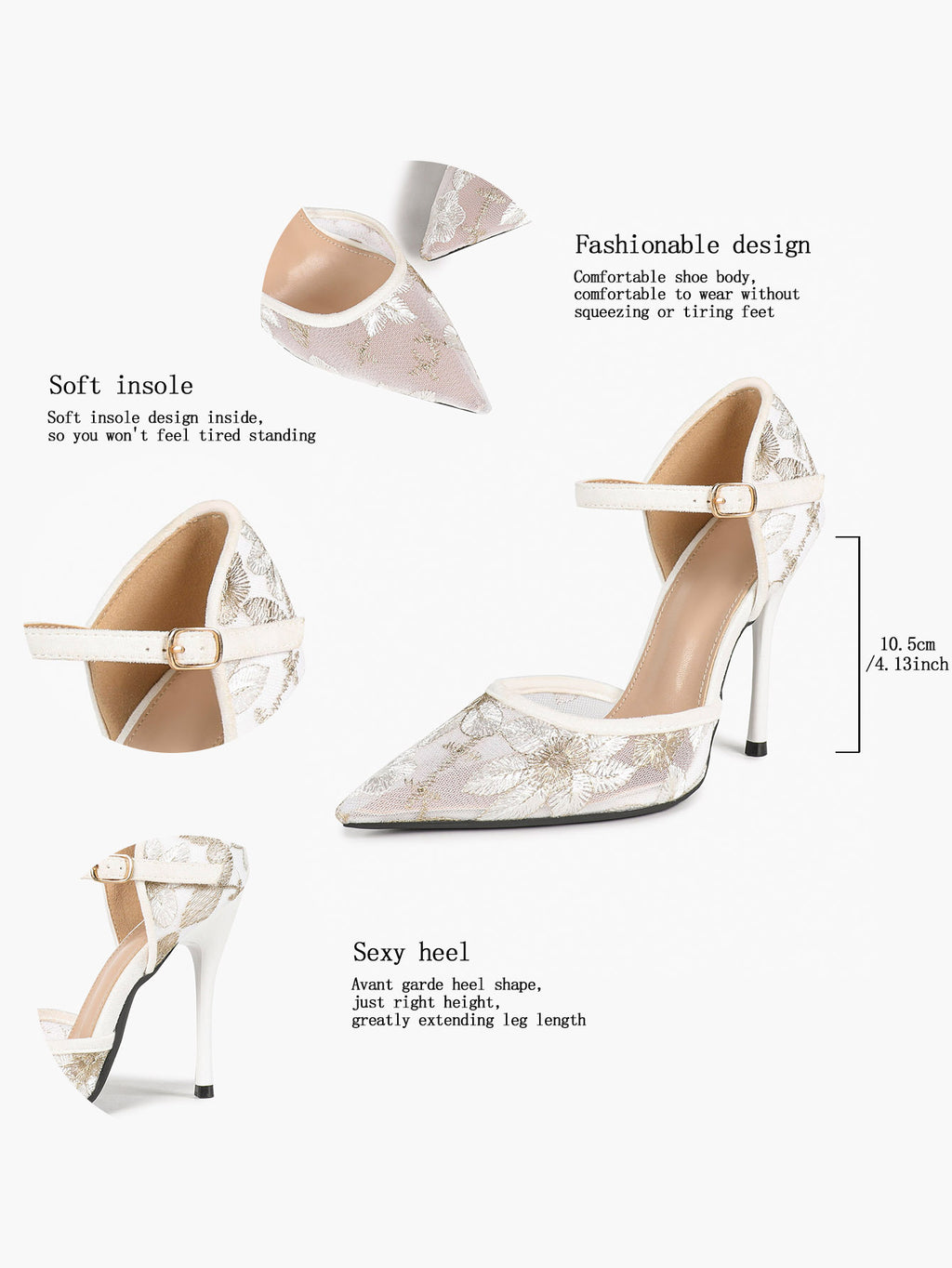 The Gilded Dream: Beige Sequin Mesh Stilettos for Elegant Evening Affairs