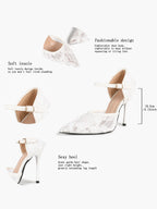 The Gilded Dream: Beige Sequin Mesh Stilettos for Elegant Evening Affairs