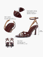 Crisscross Strappy Ankle Strap Metallic Silver Stiletto Sandals Party Date Night